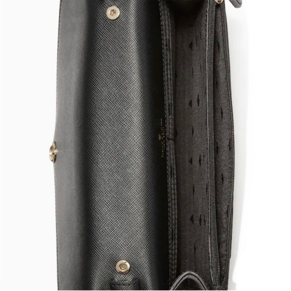 Kate Spade Black Glitter Crossbody Bag with Silver Chain Accent NWOT - Picture 3 of 9